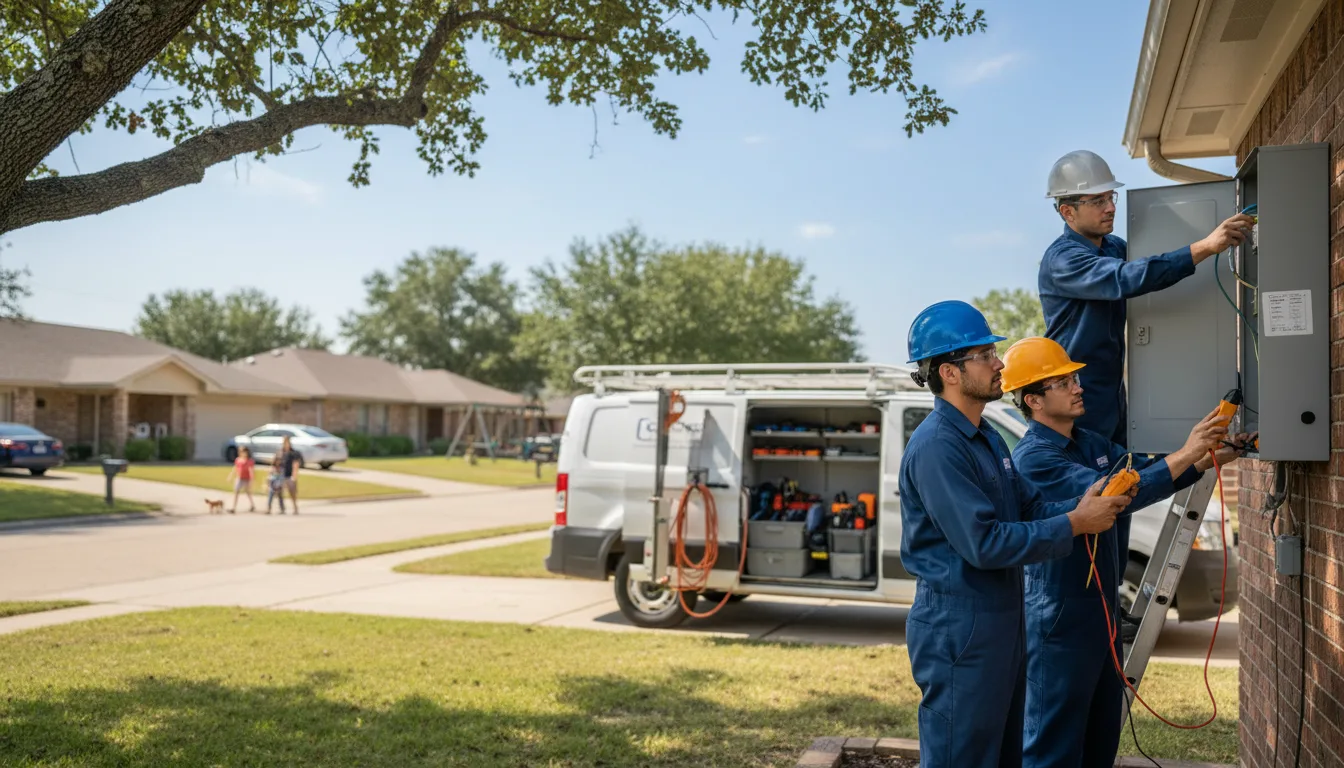 Certified electrician providing emergency electrical services in Center Point, TX